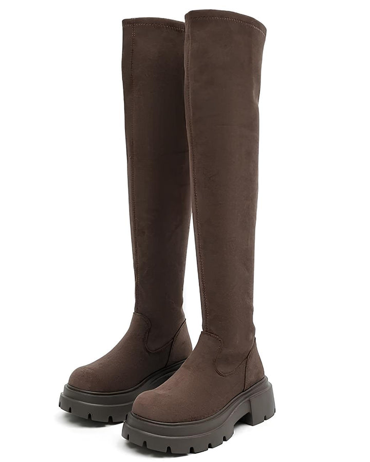 スリムフィット厚底ロングブーツ Mc 638