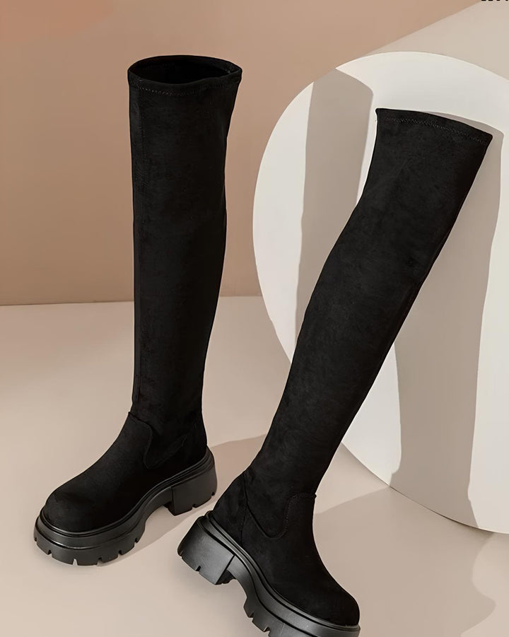 スリムフィット厚底ロングブーツ Mc 638