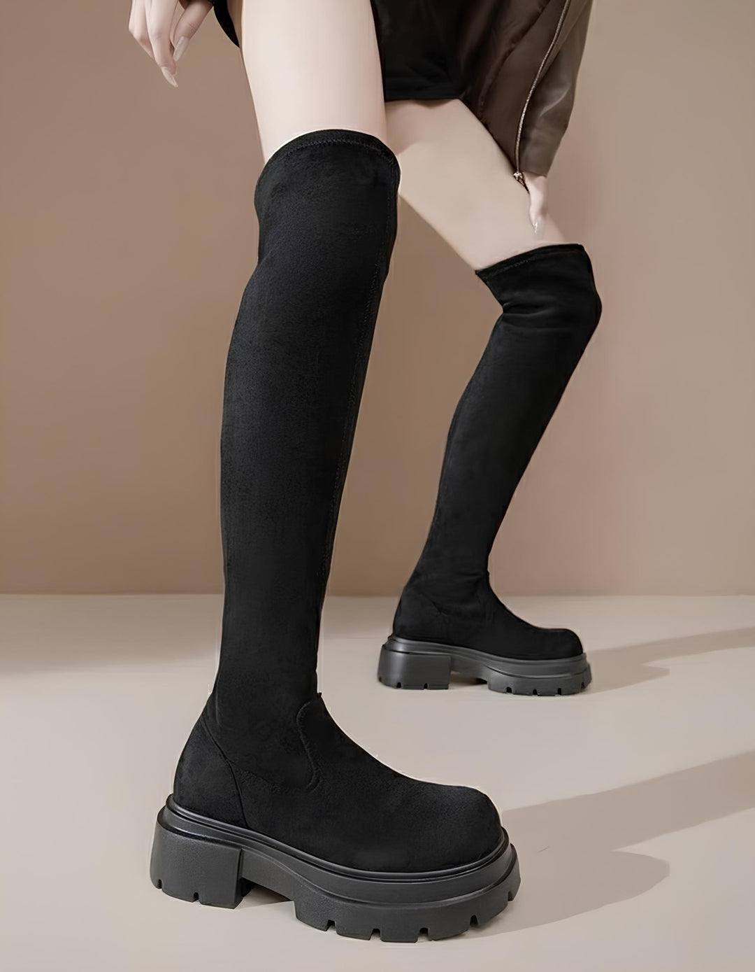 スリムフィット厚底ロングブーツ Mc 638