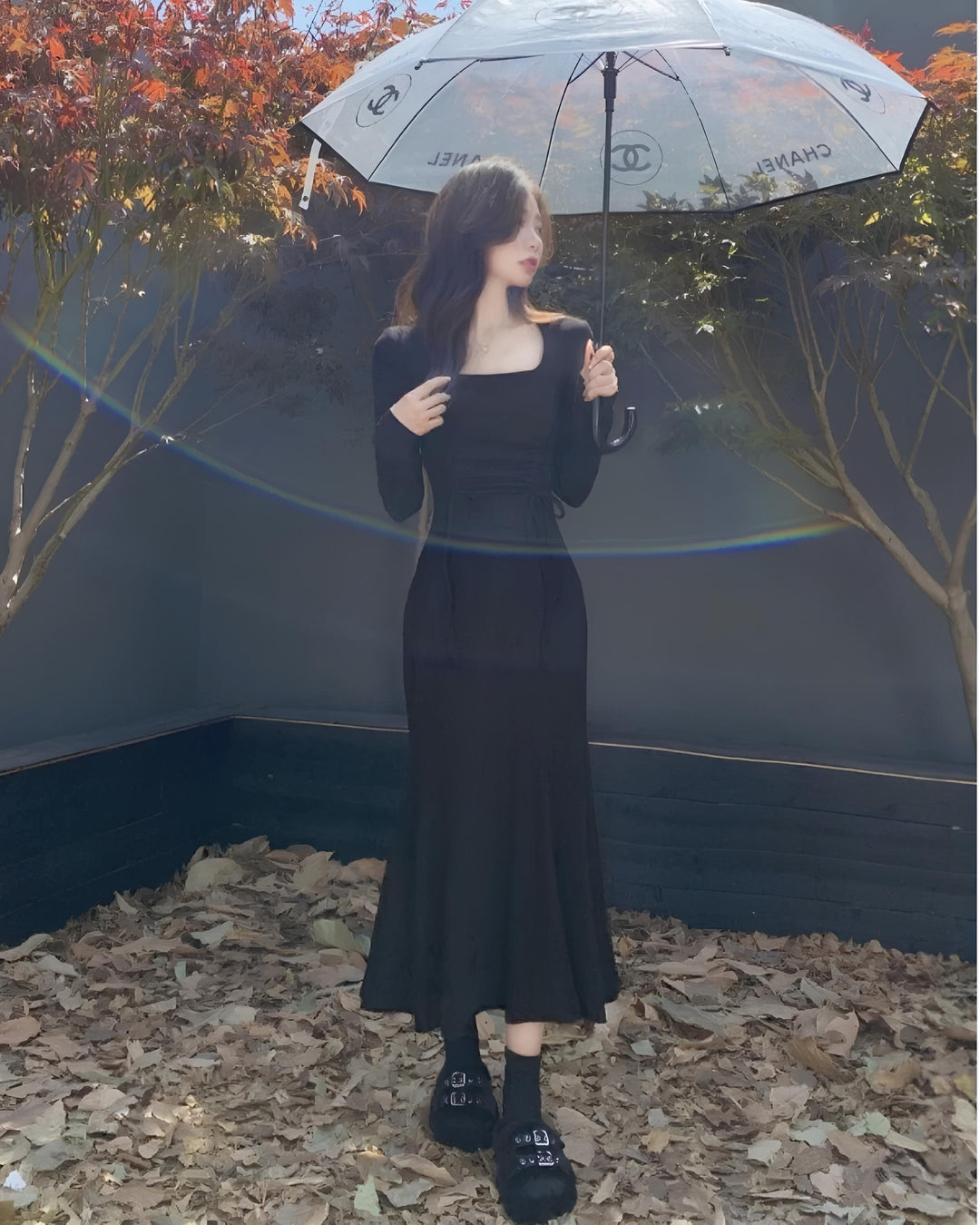 シャーリングロングワンピース Mc 639