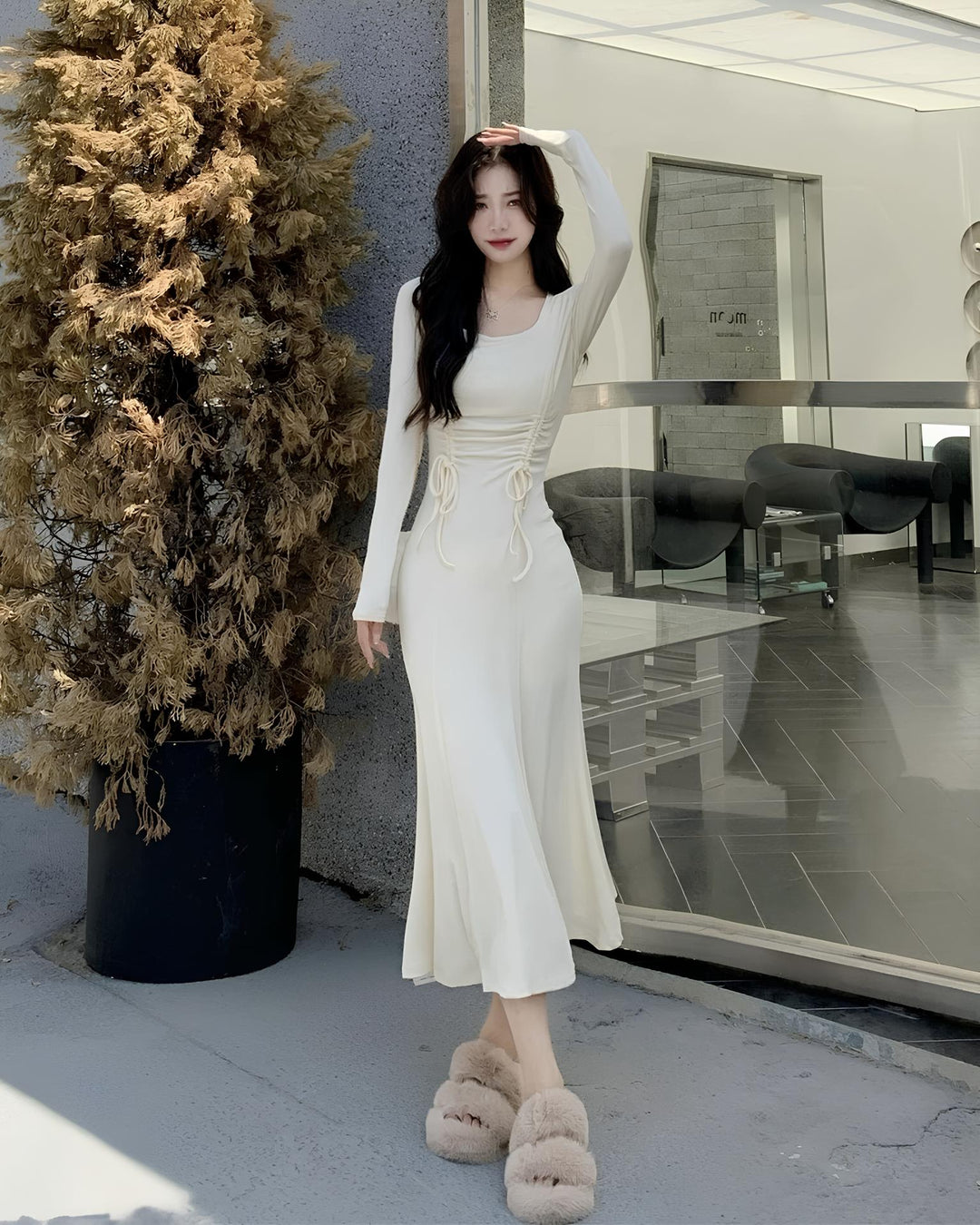 シャーリングロングワンピース Mc 639