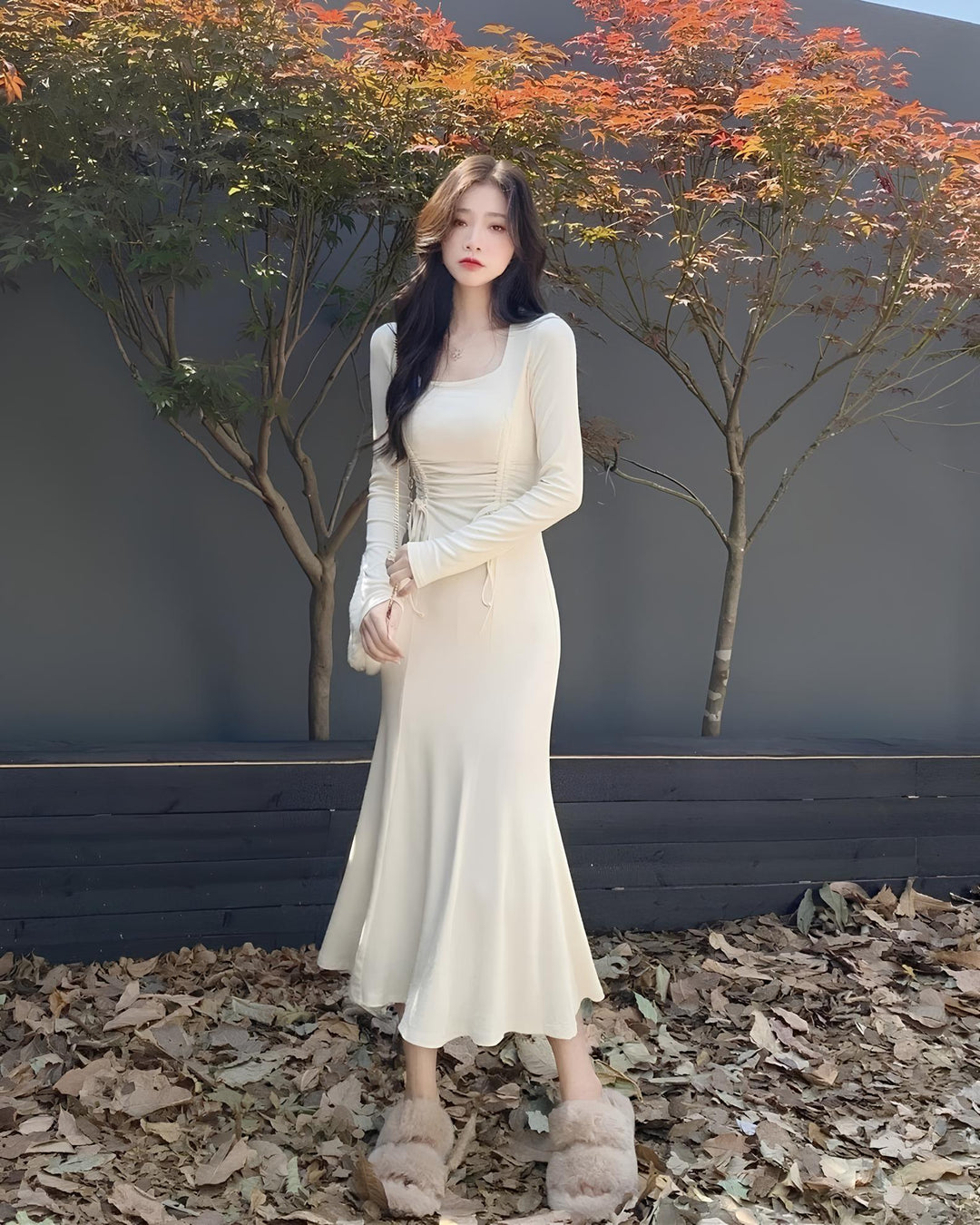 シャーリングロングワンピース Mc 639