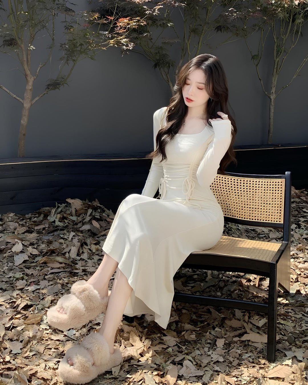 シャーリングロングワンピース Mc 639