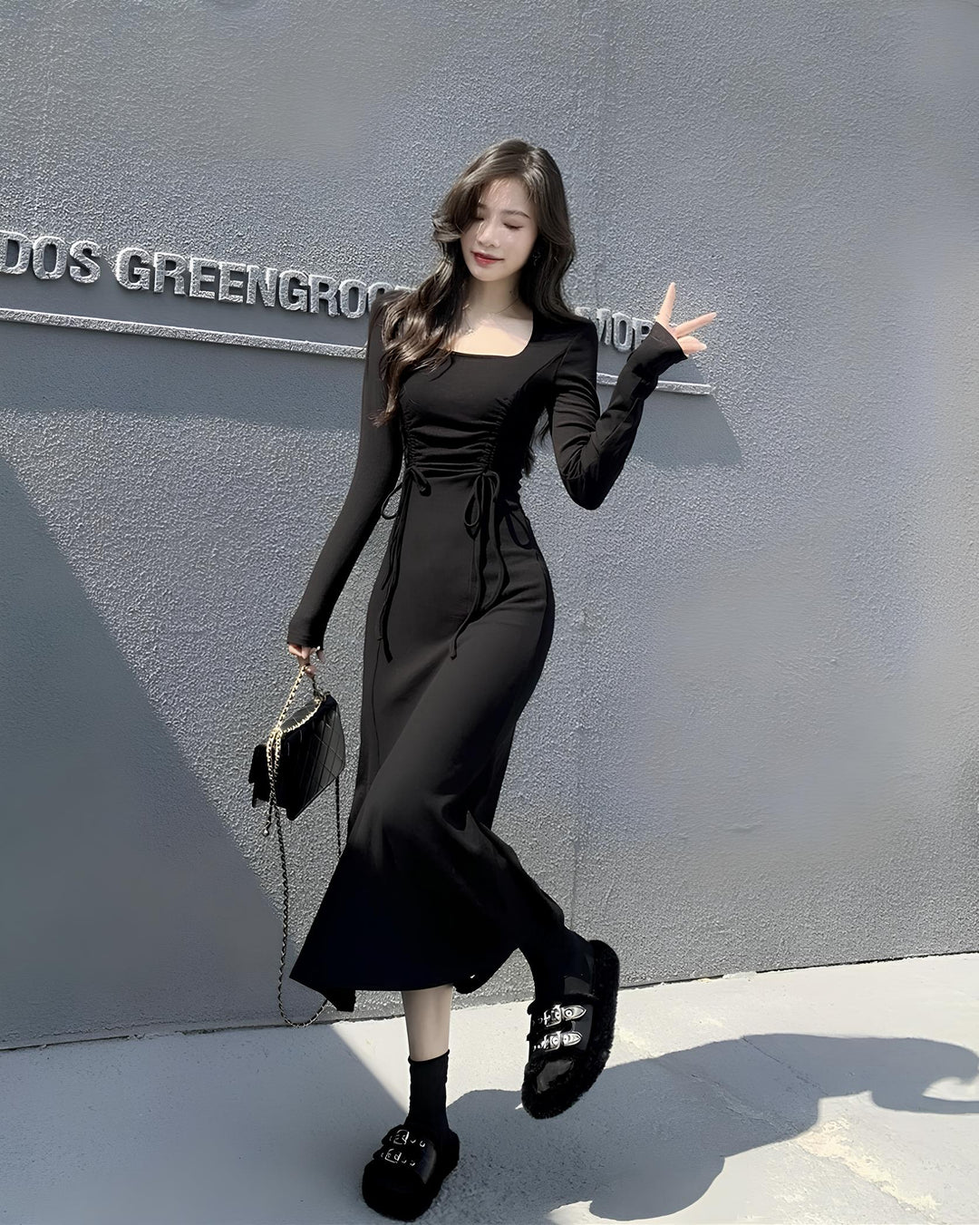 シャーリングロングワンピース Mc 639