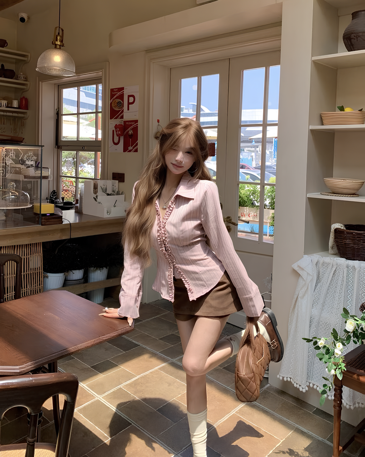 フリルストライプシャツ MC 640