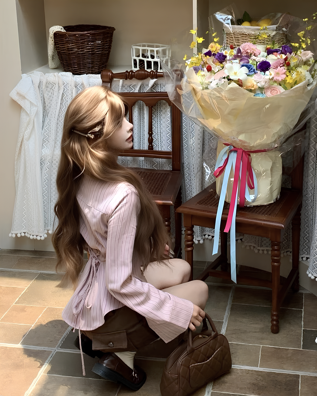 フリルストライプシャツ MC 640