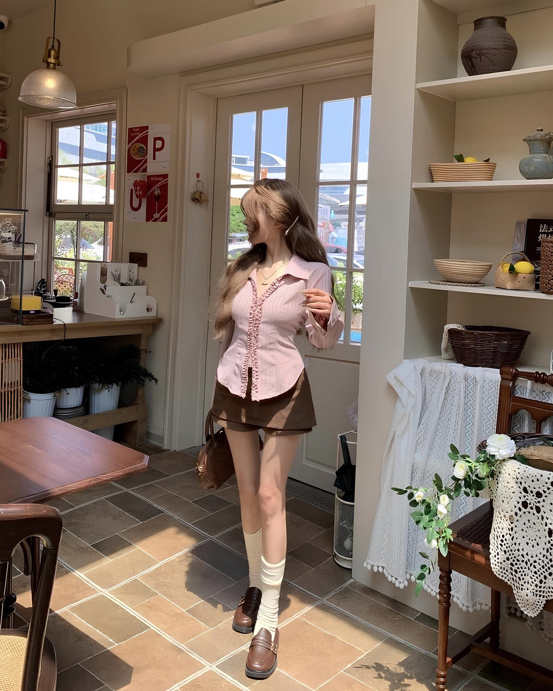 フリルストライプシャツ MC 640