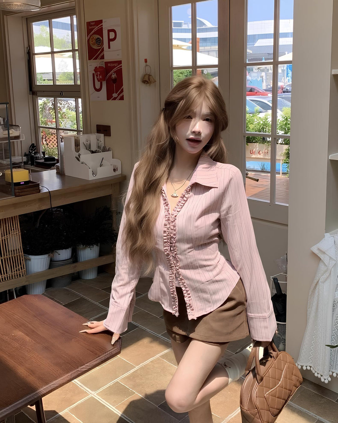 フリルストライプシャツ MC 640