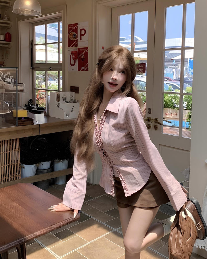 フリルストライプシャツ MC 640