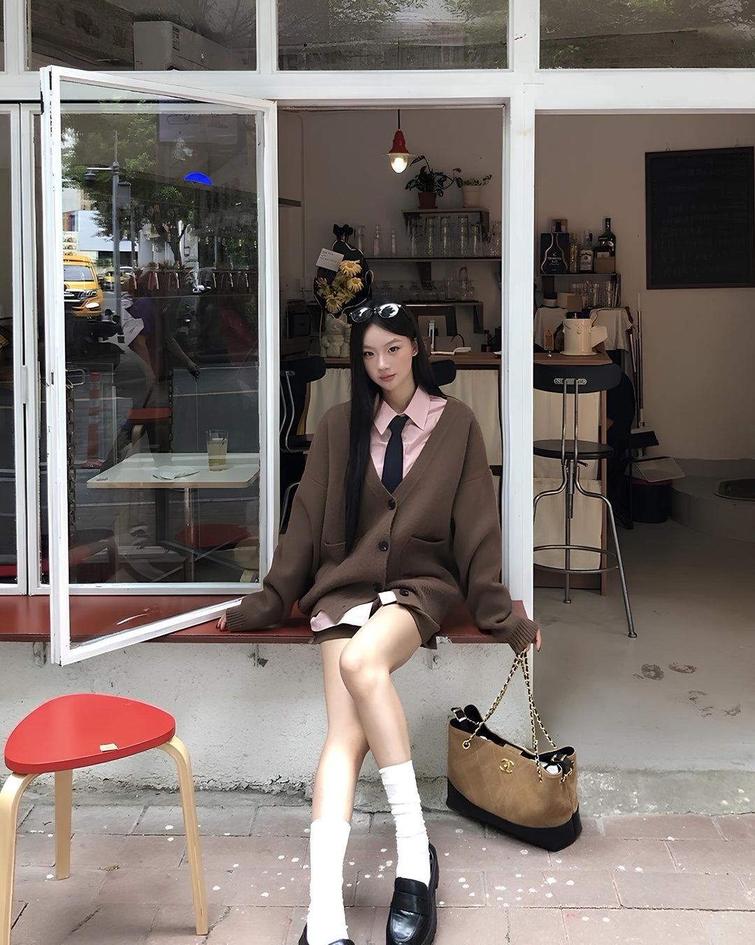 オーバーシルエットカーデ×ショートパンツ セットアップ Mc 646