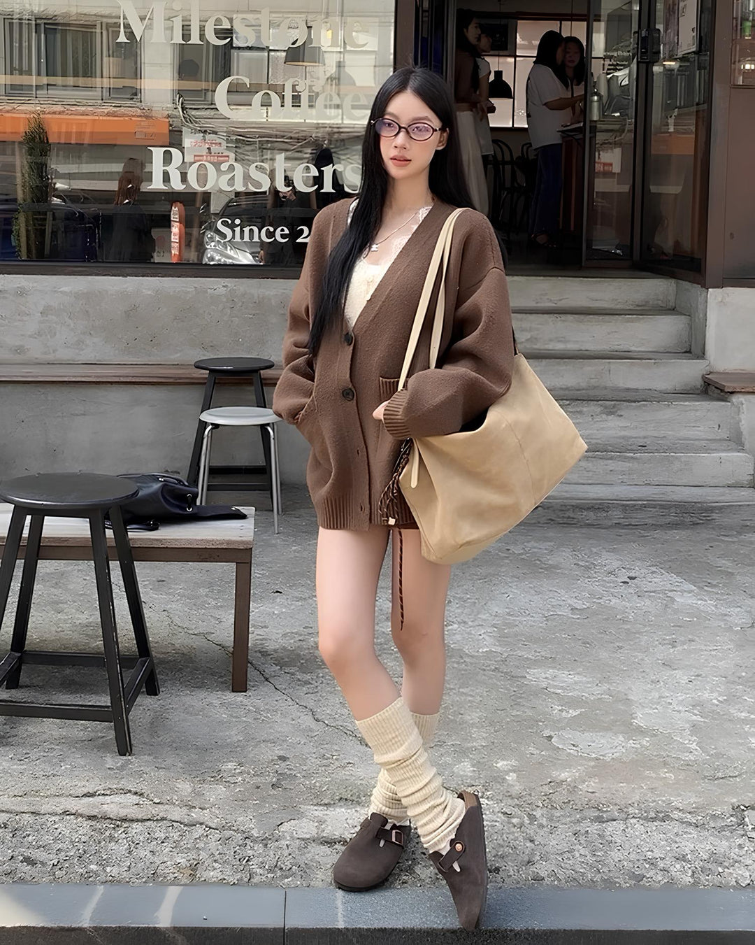 オーバーシルエットカーデ×ショートパンツ セットアップ Mc 646