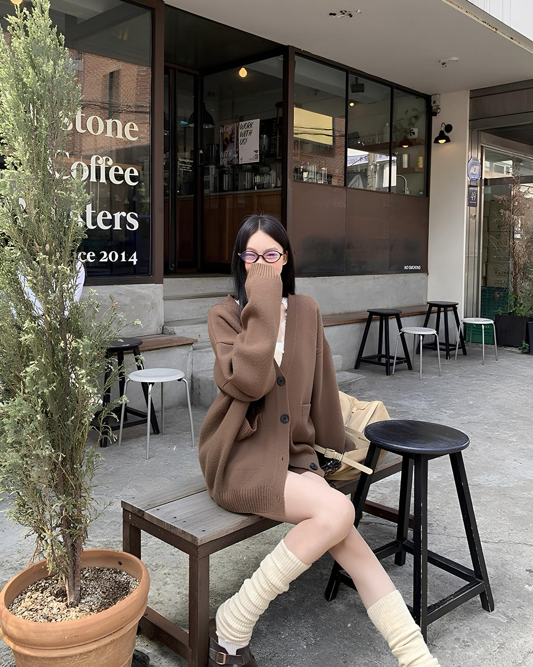 オーバーシルエットカーデ×ショートパンツ セットアップ Mc 646