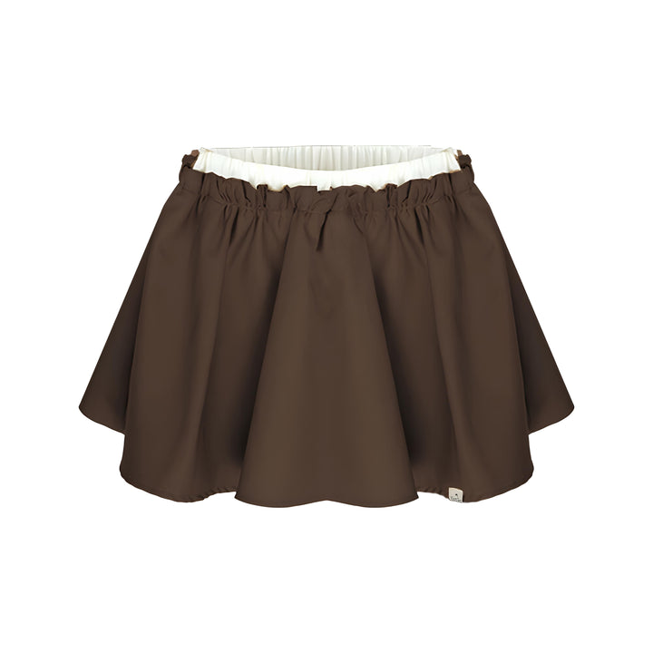 チェックフリルオフショルブラウンガーリーセットアップ Mc 661