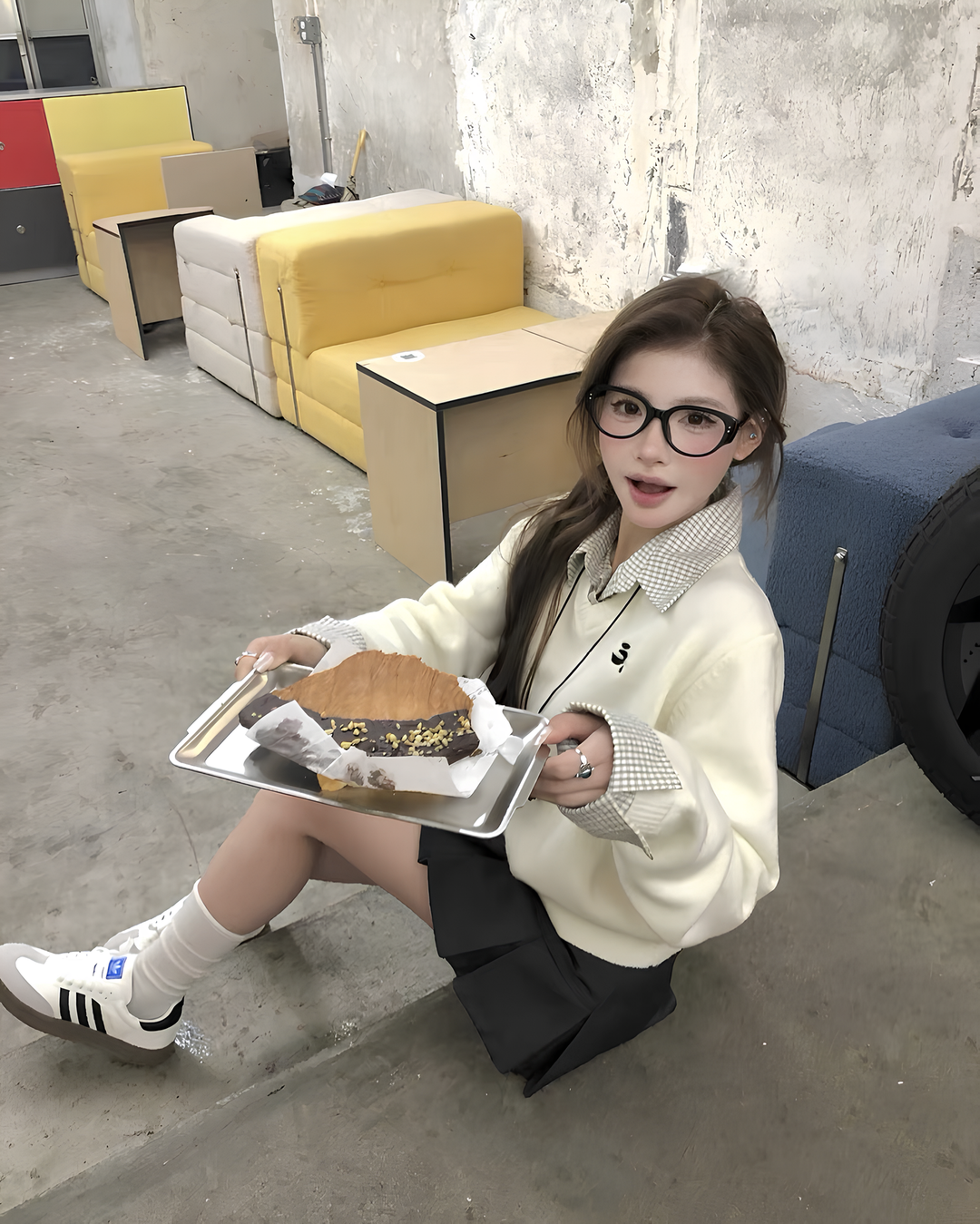 カレッジレイヤード風ニットトップス Mc 663