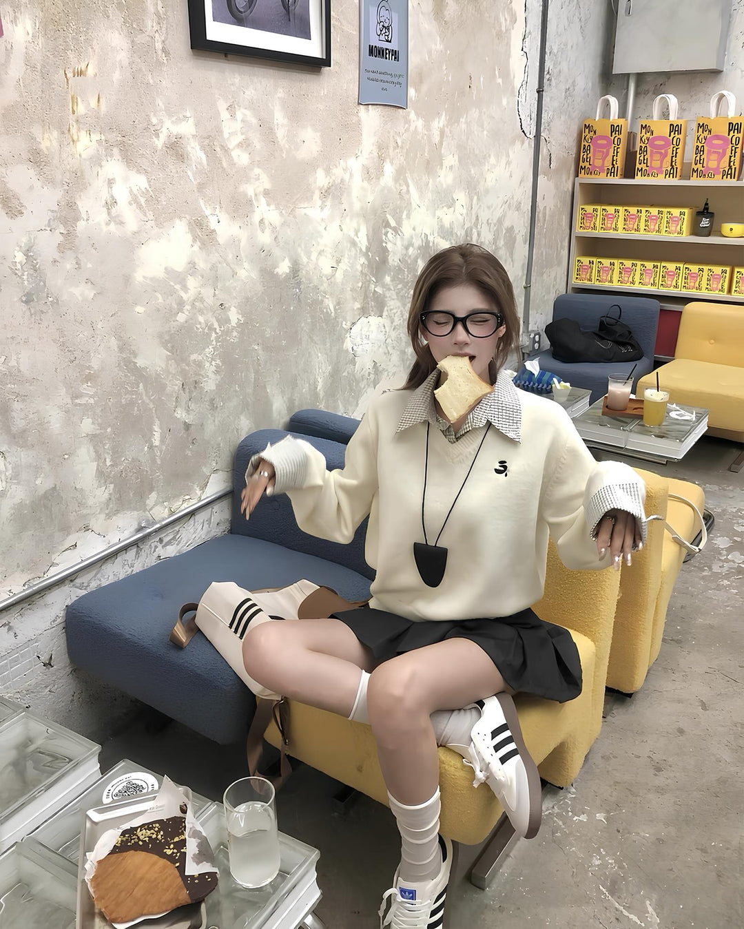 カレッジレイヤード風ニットトップス Mc 663