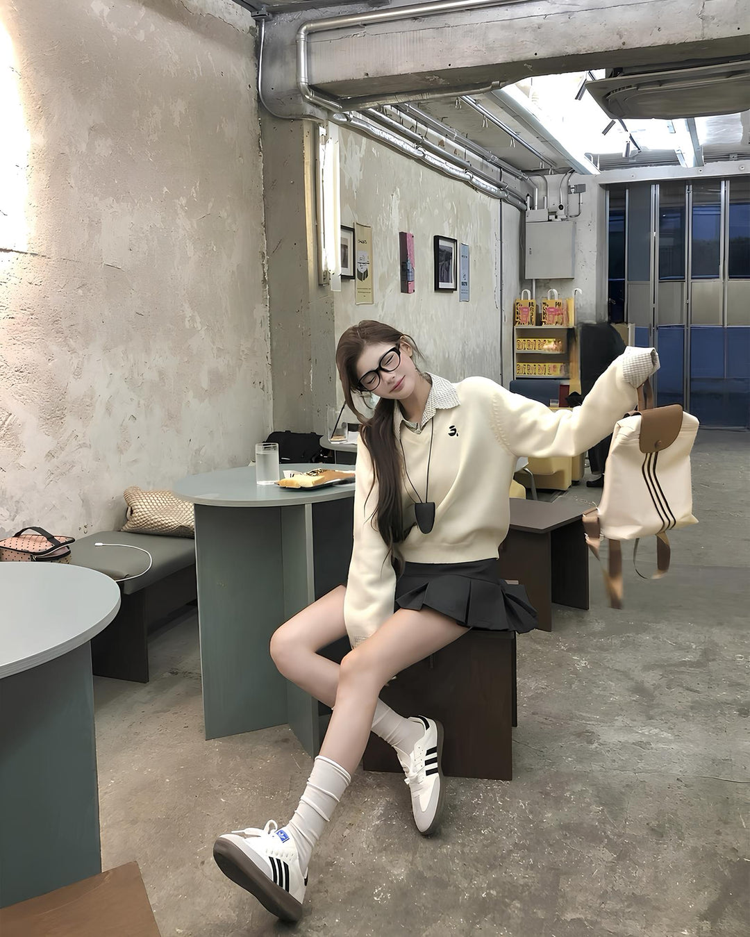 カレッジレイヤード風ニットトップス Mc 663