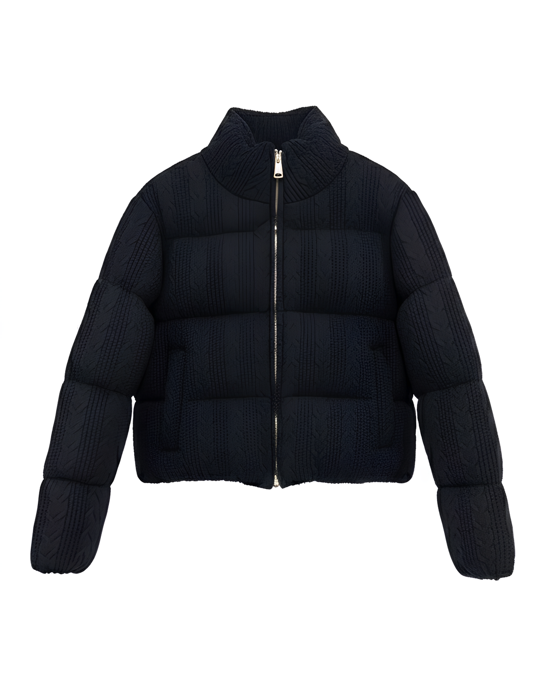 ケーブルニットショートダウンブルゾン Mc 693