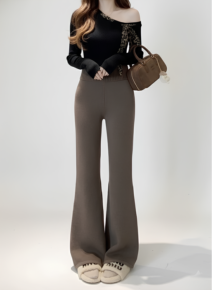 ハイウエストフレアニットパンツ Mc 382