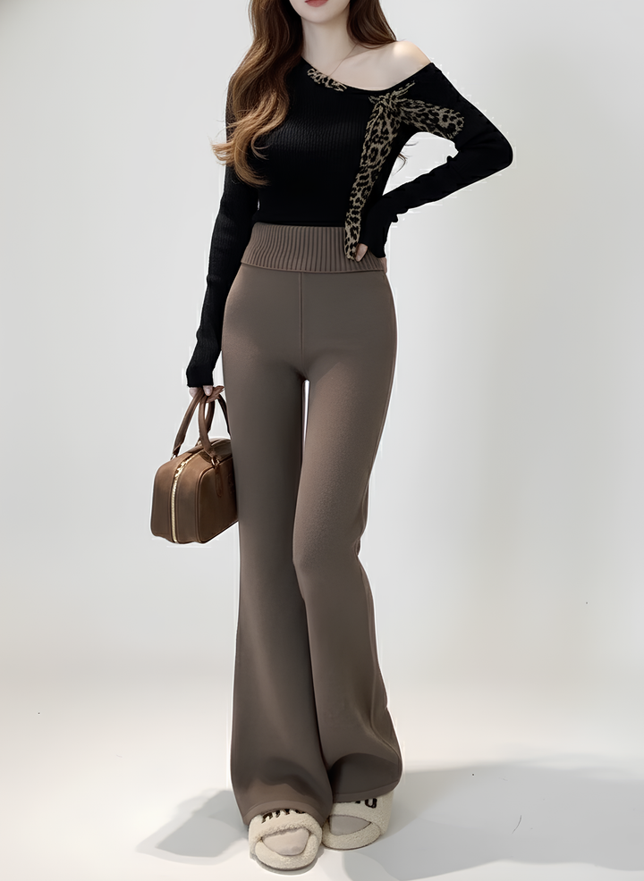 ハイウエストフレアニットパンツ Mc 382