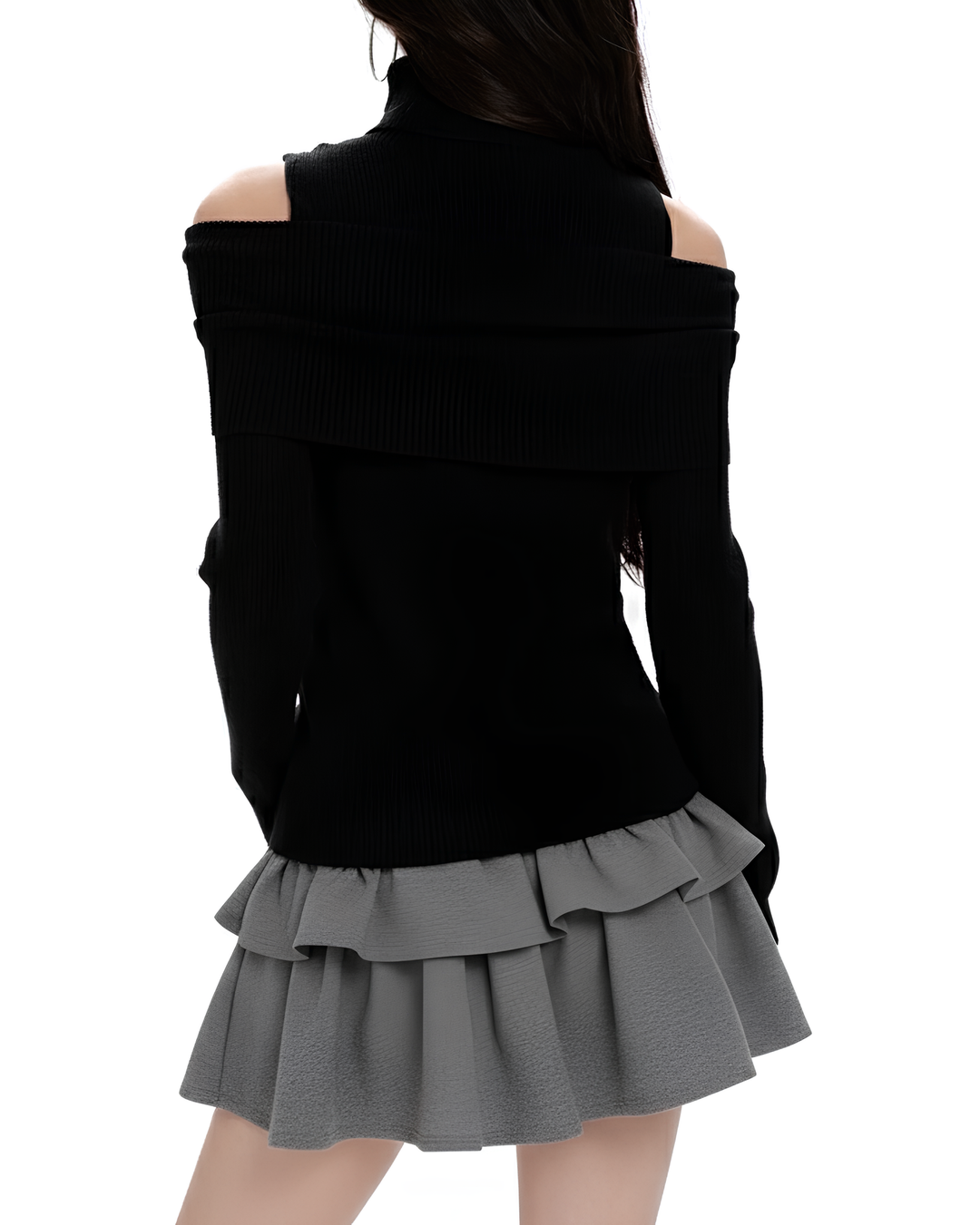 オフショルダータートルニットトップス Mc 694