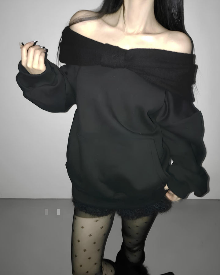 リボンオフショルフーディー Mc 712