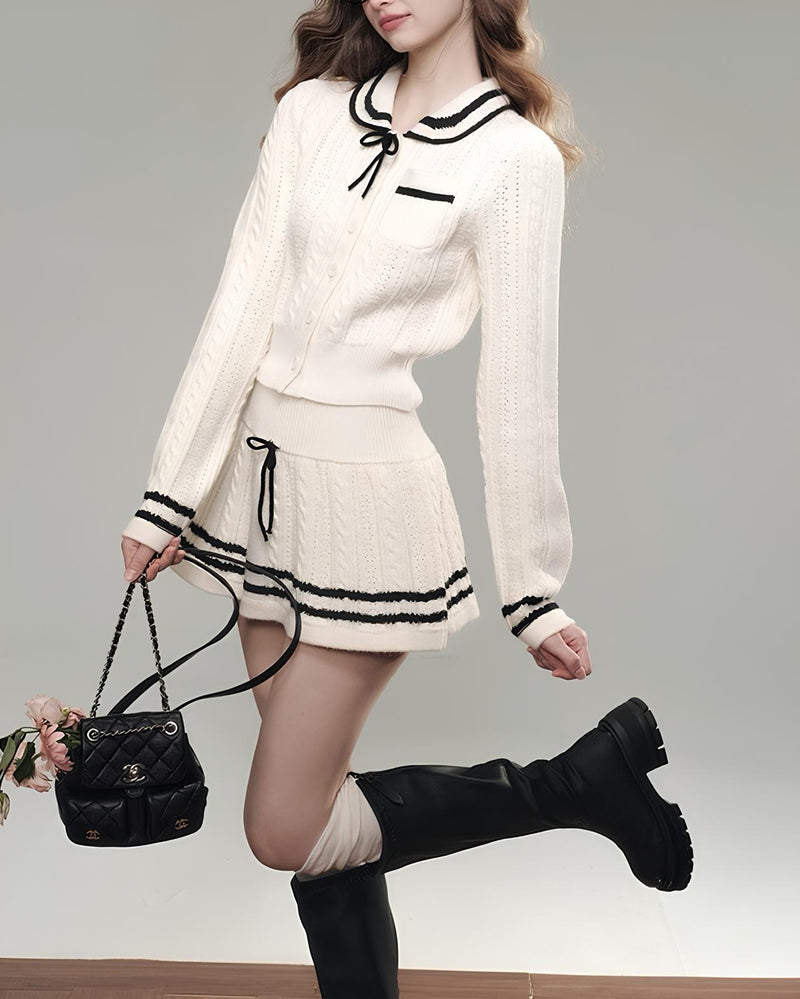 クラシカルリボンニットセットアップ Mc 714