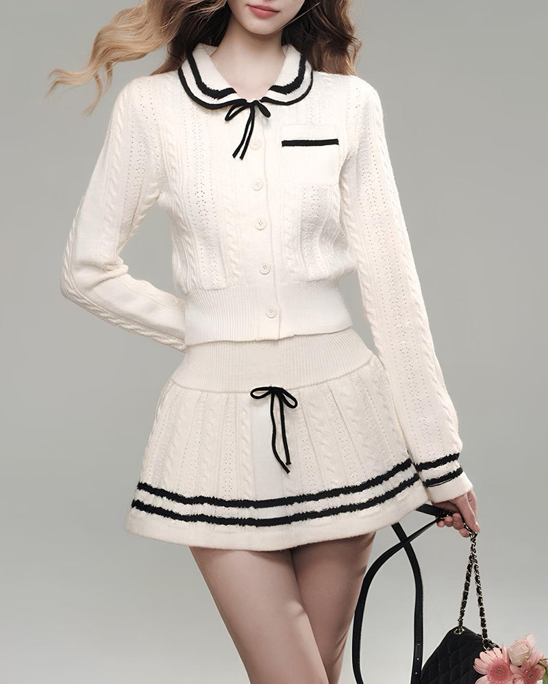 クラシカルリボンニットセットアップ Mc 714