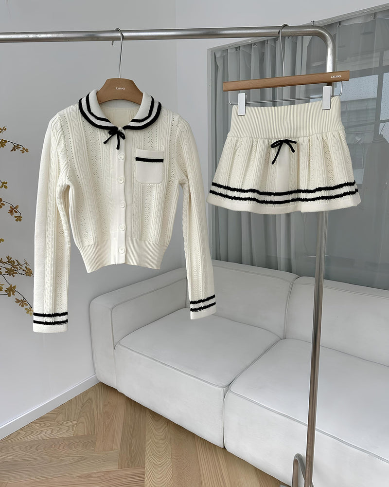 クラシカルリボンニットセットアップ Mc 714