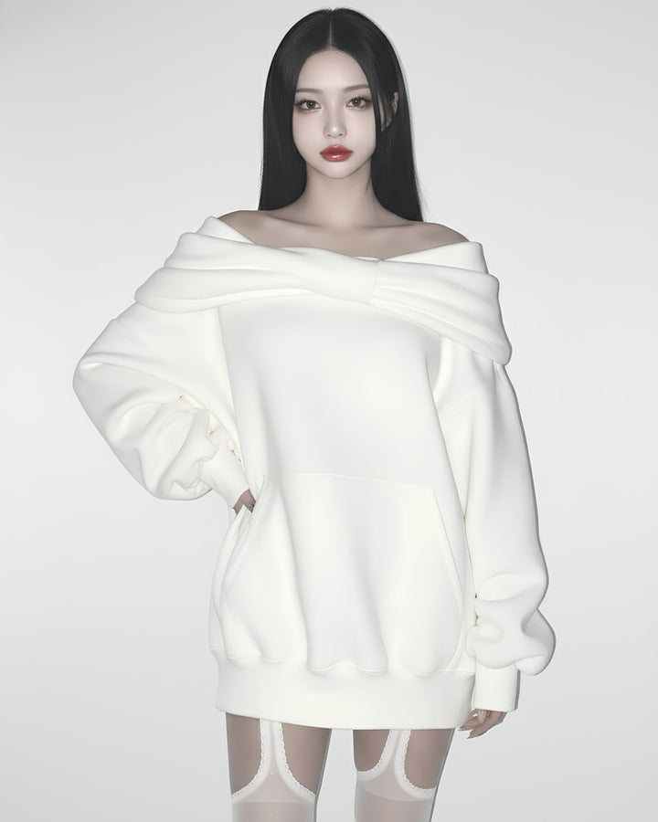 リボンオフショルフーディー Mc 712