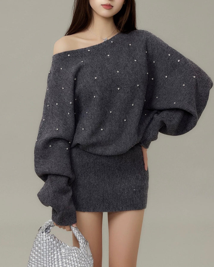 グリッタービジューニットワンピース Mc 706