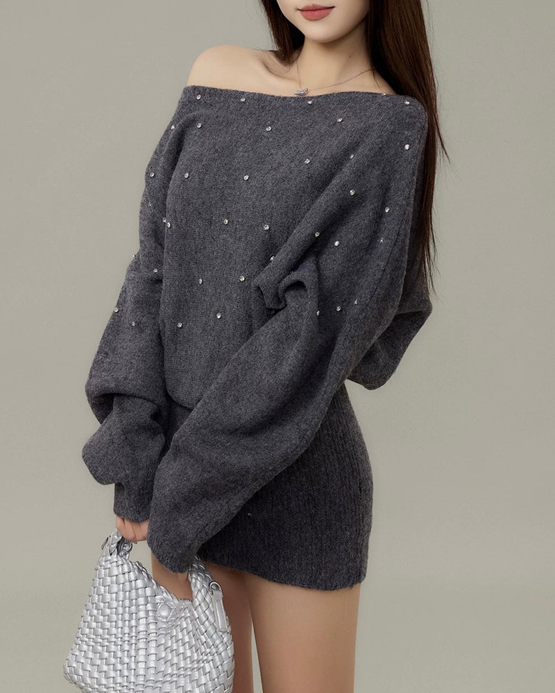 ビジューニットワンピース Mc 706