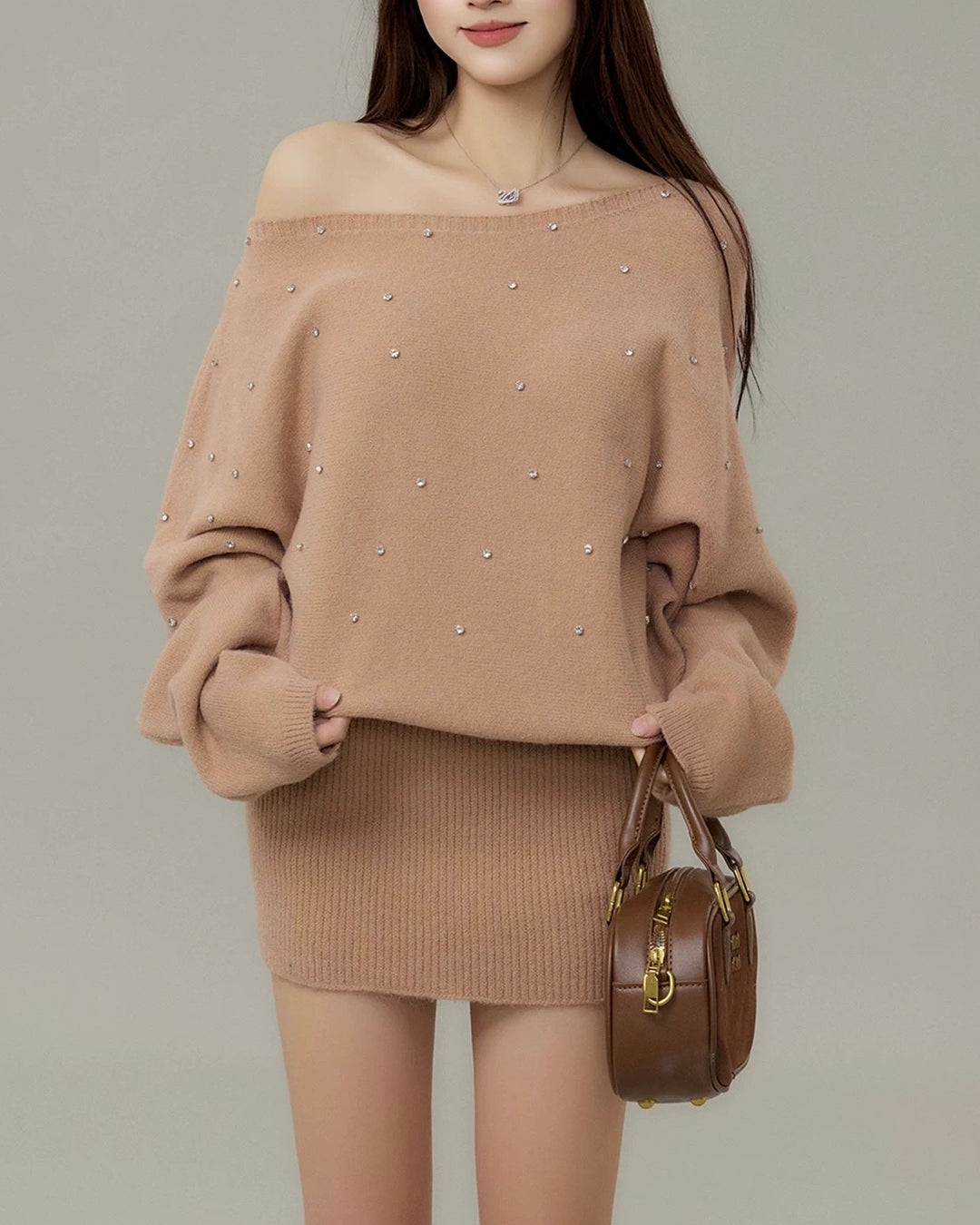 グリッタービジューニットワンピース Mc 706