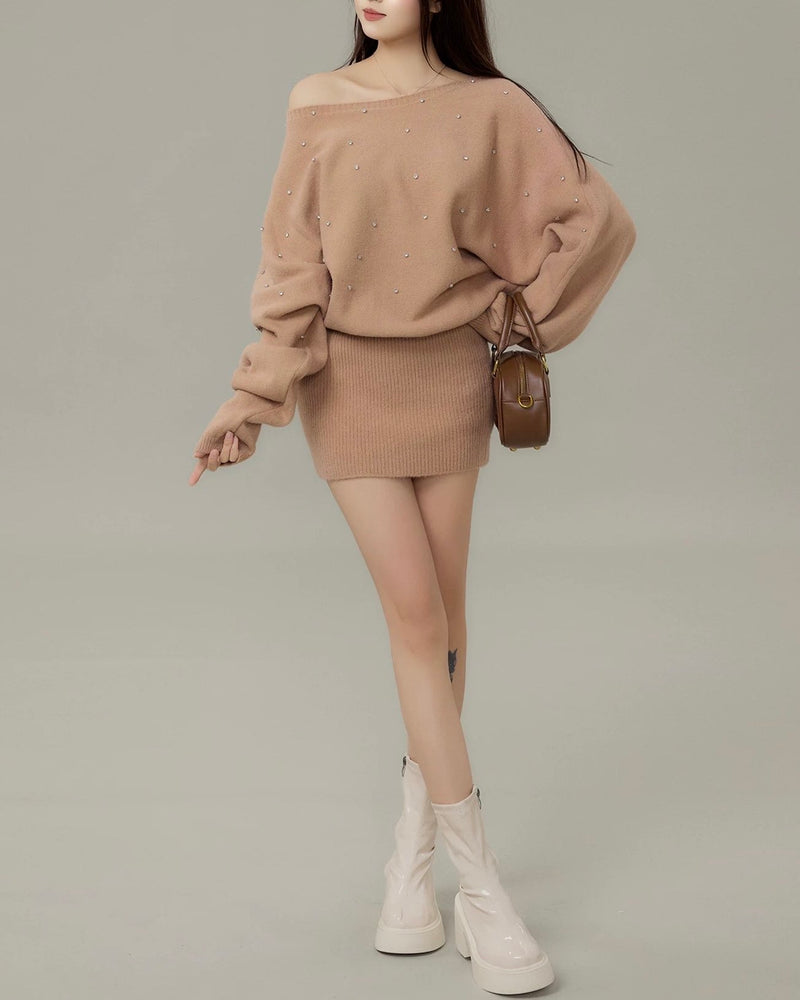 ビジューニットワンピース Mc 706