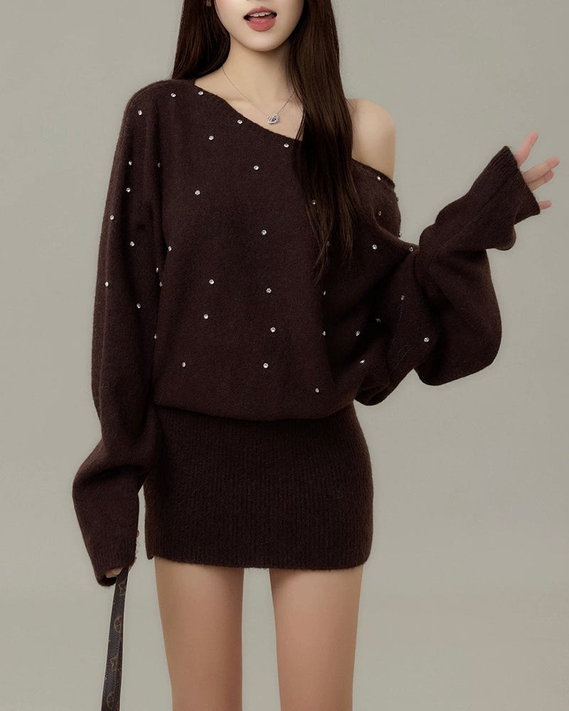 ビジューニットワンピース Mc 706