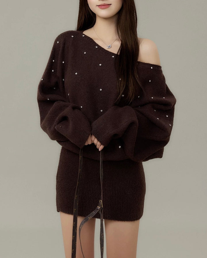 グリッタービジューニットワンピース Mc 706