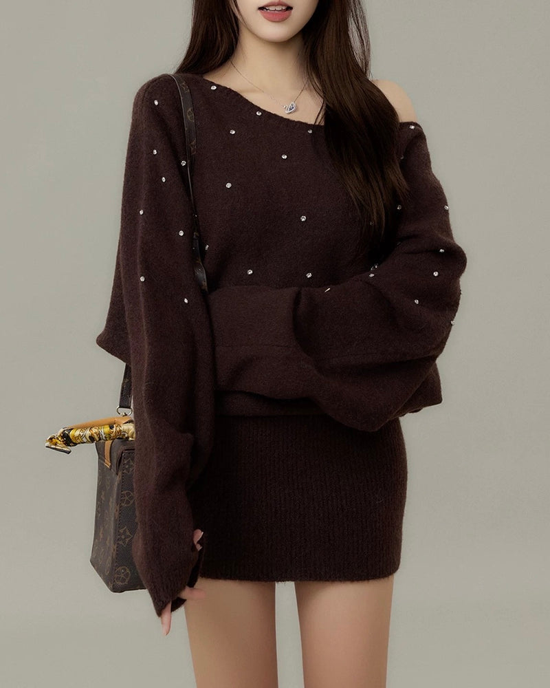 ビジューニットワンピース Mc 706