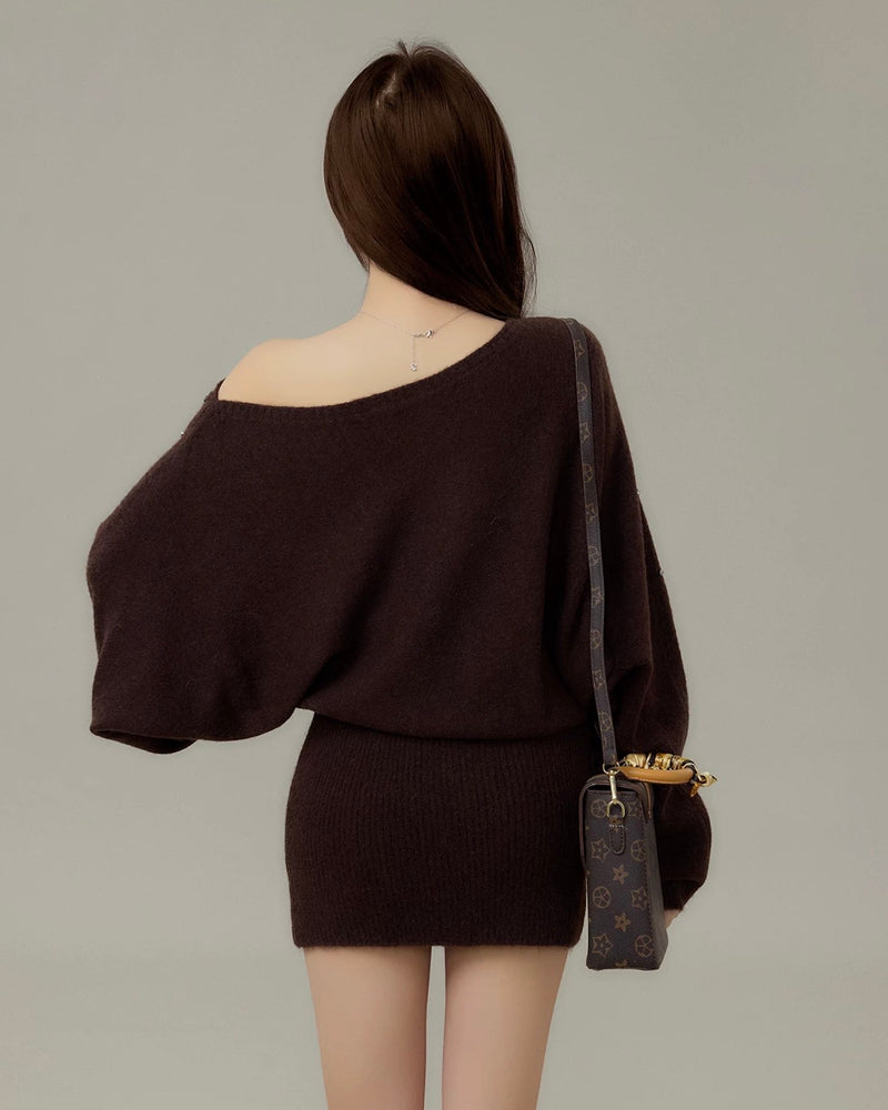 ビジューニットワンピース Mc 706