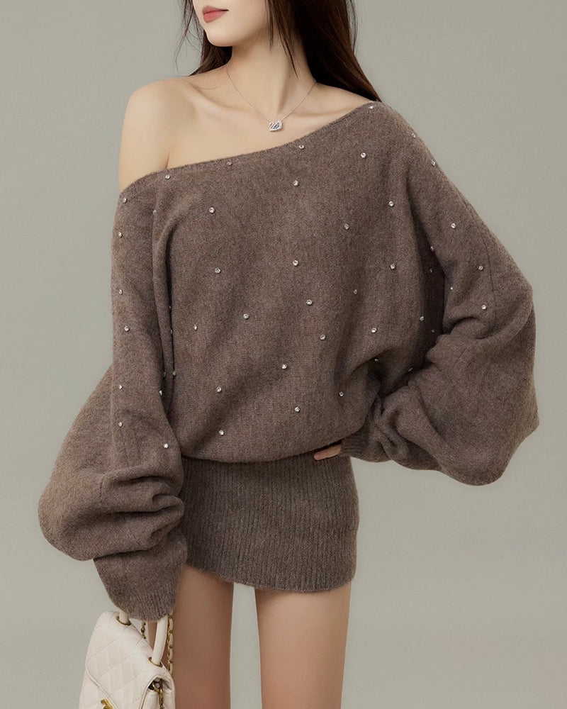 ビジューニットワンピース Mc 706