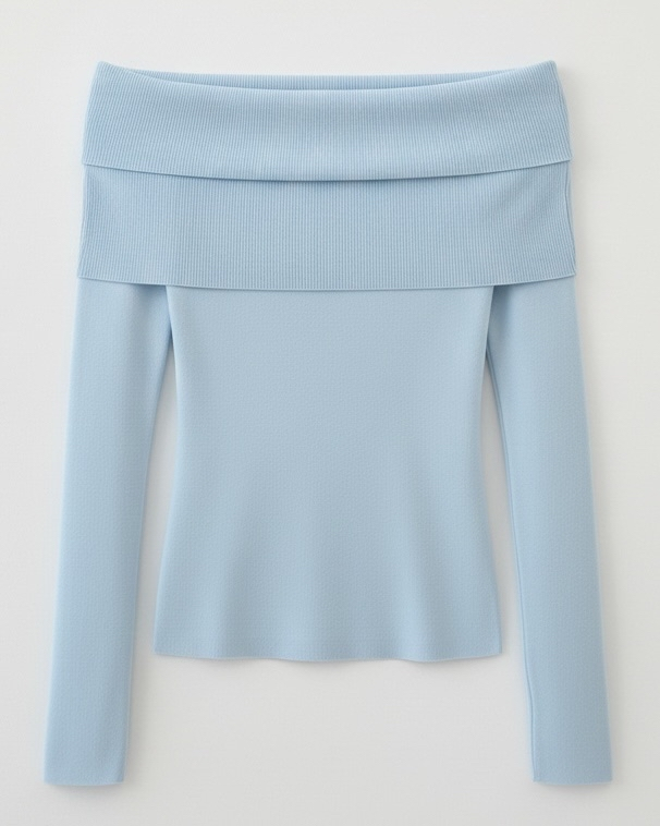 オフショルダードレープリブトップス Mc 394