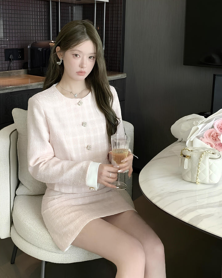 ツイードジャケット×ミニスカートセットアップ  Mc 734