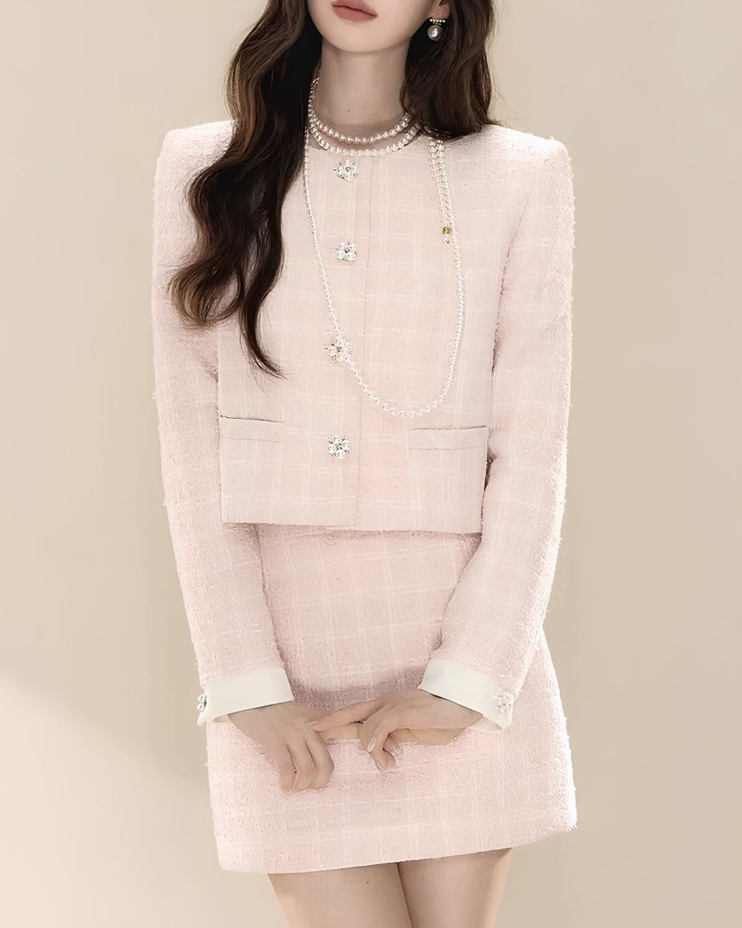 ツイードジャケット×ミニスカートセットアップ  Mc 734