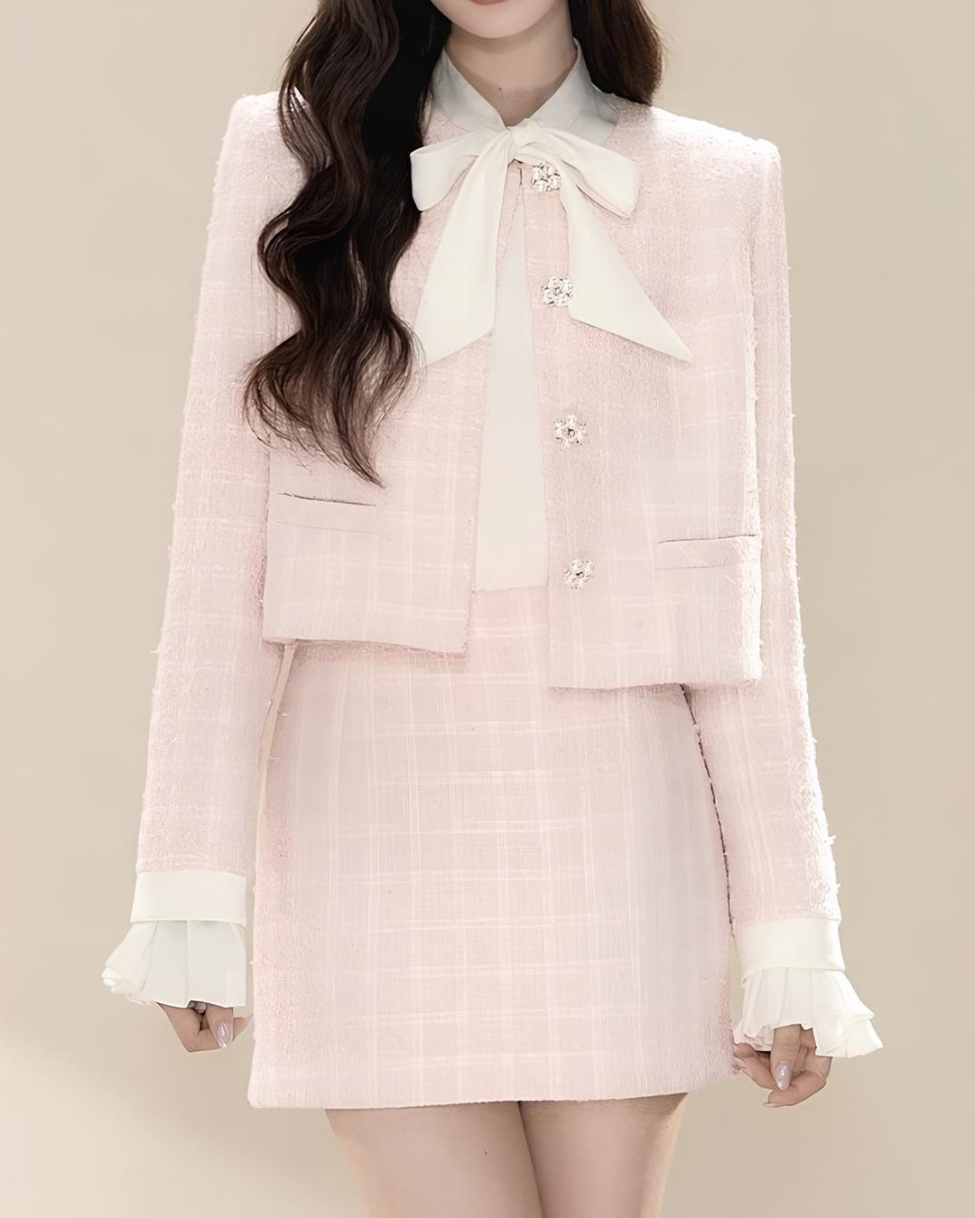 ツイードジャケット×ミニスカートセットアップ  Mc 734