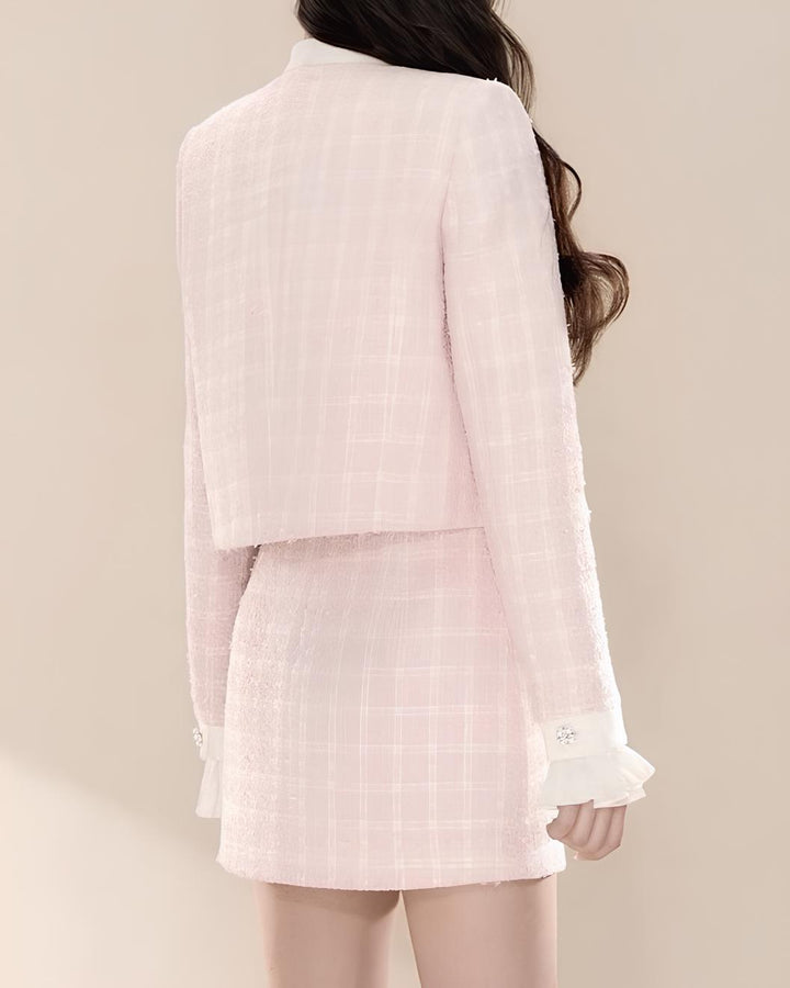 ツイードジャケット×ミニスカートセットアップ  Mc 734