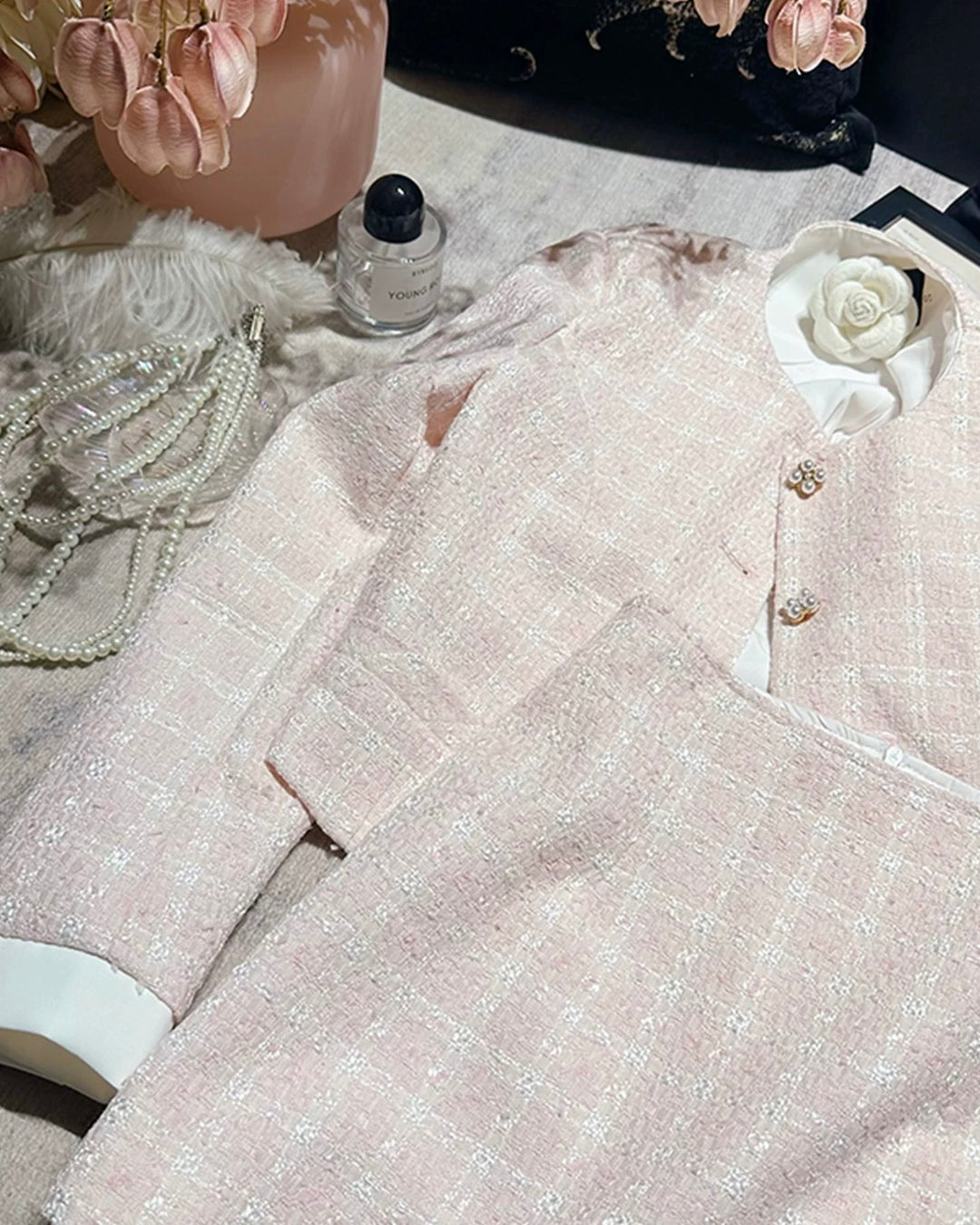 ツイードジャケット×ミニスカートセットアップ  Mc 734