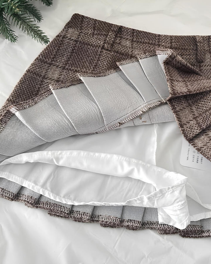 クラシカルチェックプリーツミニスカート Mc 724