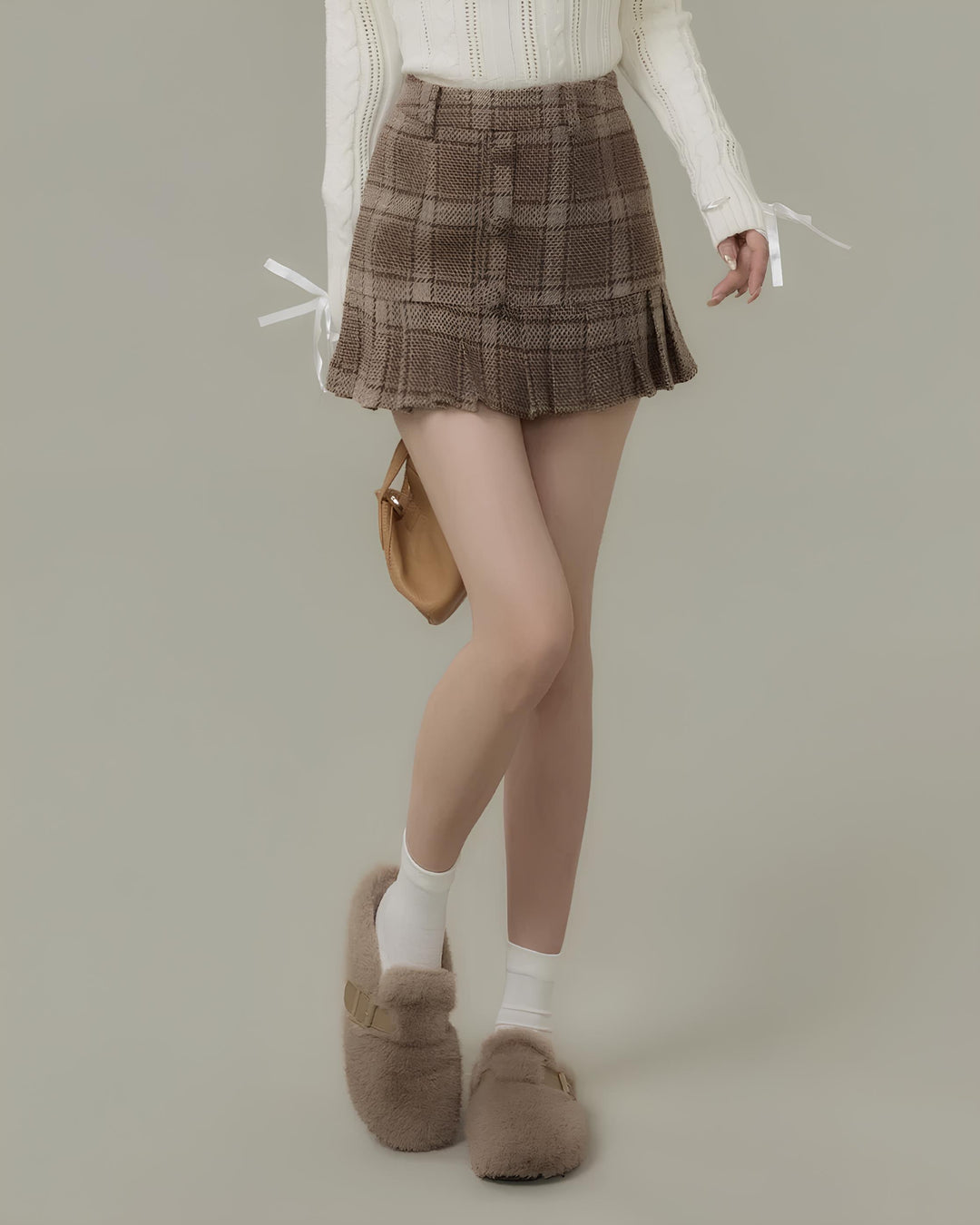 クラシカルチェックプリーツミニスカート Mc 724