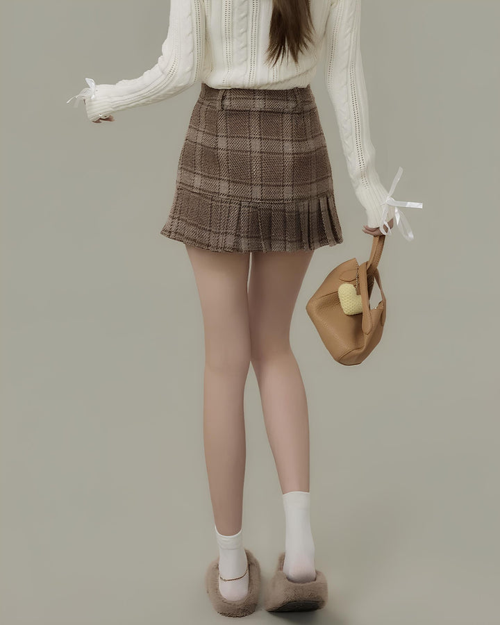 クラシカルチェックプリーツミニスカート Mc 724