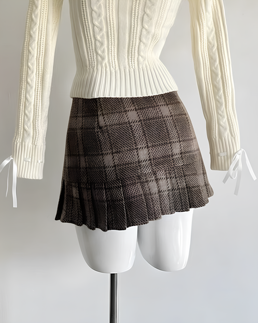 クラシカルチェックプリーツミニスカート Mc 724