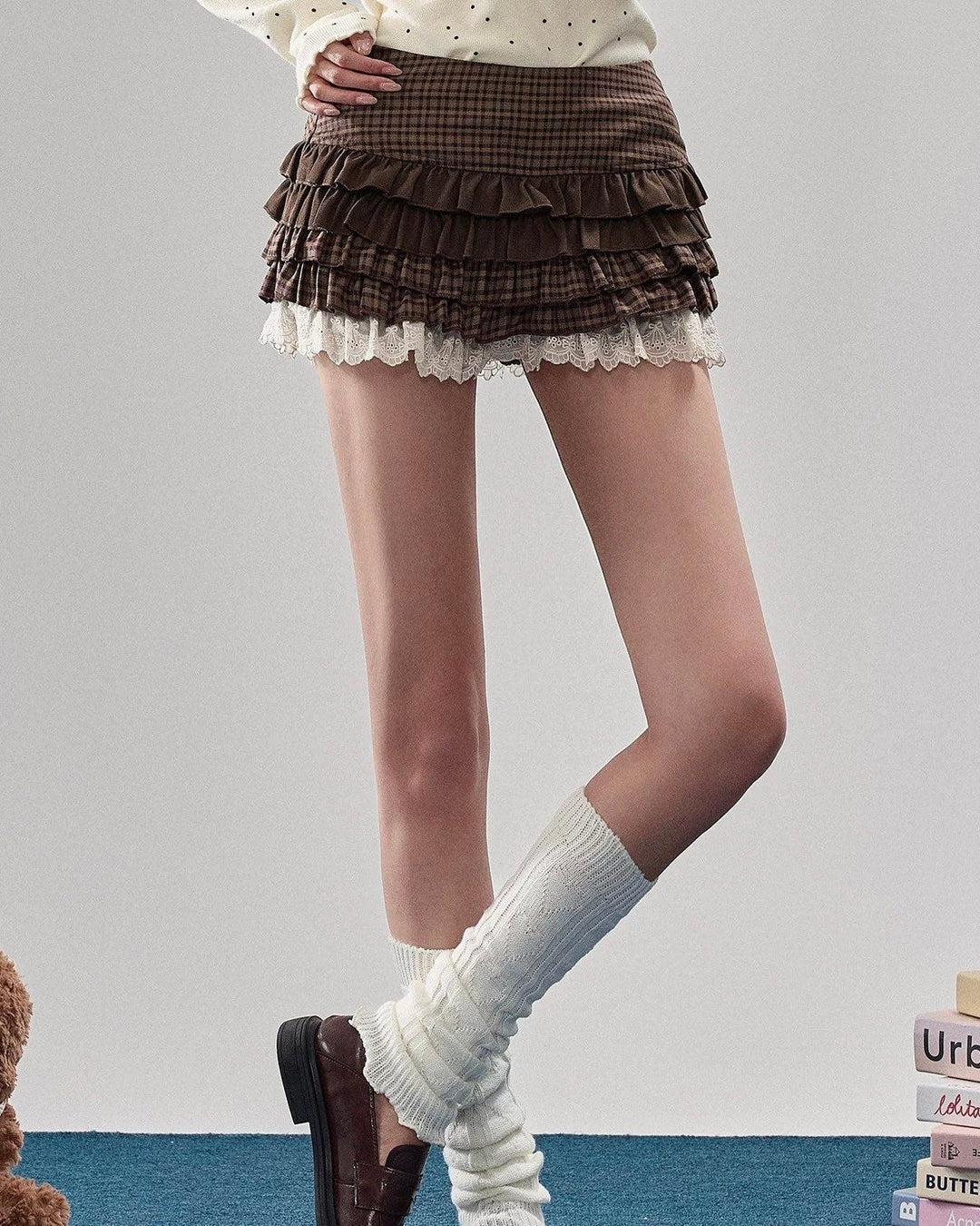 チェックティアードミニスカート Mc 574