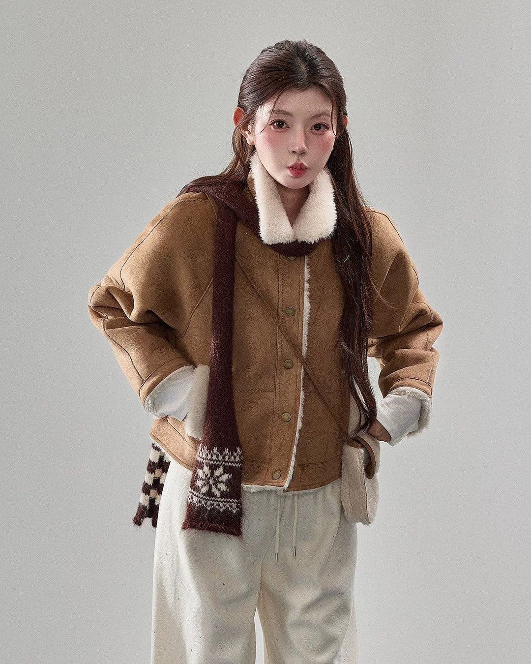 スエードタッチムートンショートジャケット Mc573